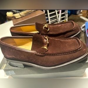 Gucci Horsebit Suede Loafers- Mens- Size 9 1/2 Brown